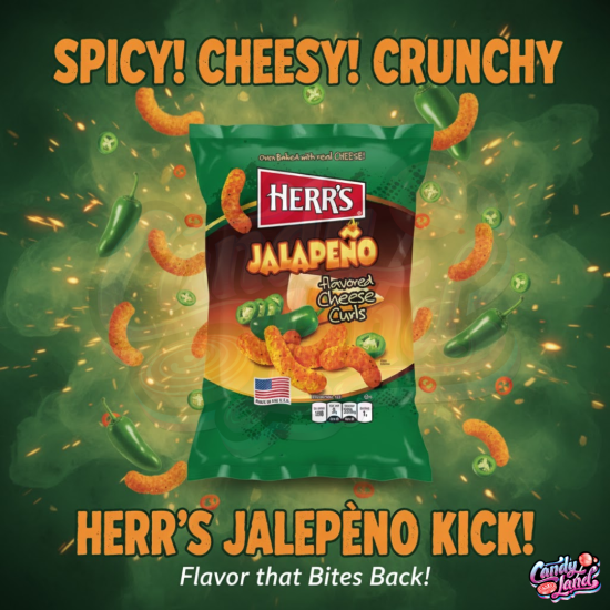 Herr's Jalapeno Cheese Curls - branza si Jalapeno 170
