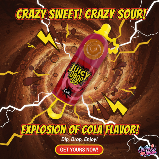 Bazooka Juicy Drop Pop Candy Cola - 26g