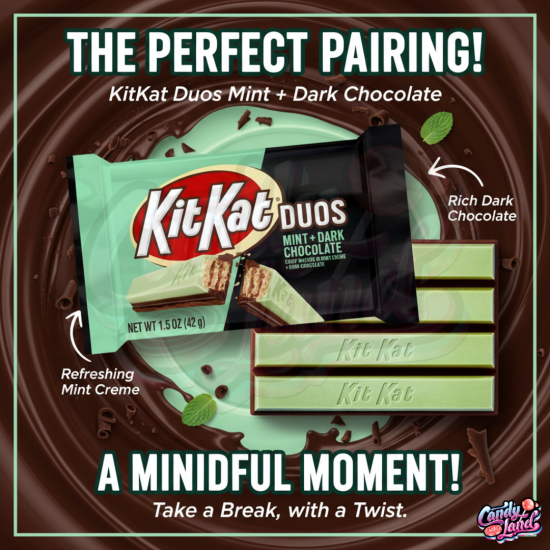 Kit Kat Duos Mint & Dark Chocolate - ciocolată neagră cu gust de mentă 42g