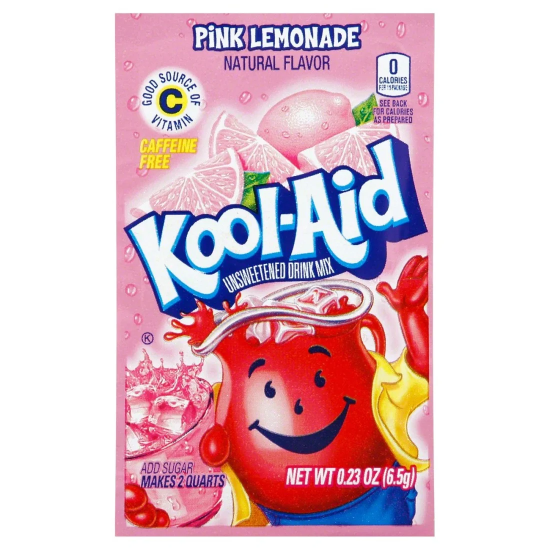 Kool Aid Pink Lemonade - amestec de băutură cu gust de limonadă 6.5g