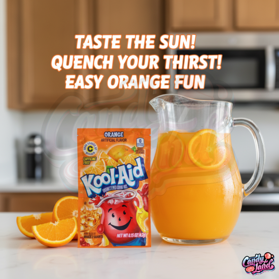 Kool Aid Orange Sachet - amestec de băutură cu gust de portocale 4.2g