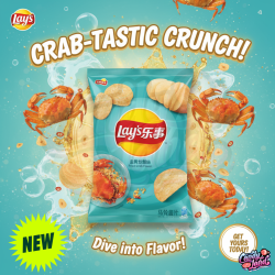 Lay's Fried Crab Flavor - chipsuri cu gust de crab 70g (CHINA) 