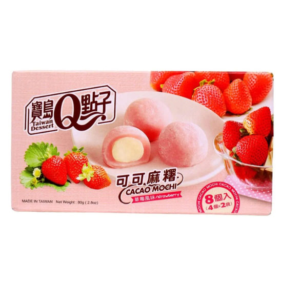 Q Brand Cacao Strawberry Mochi 80g TWN Q Brand Cacao Strawberry Mochi 80g TWN