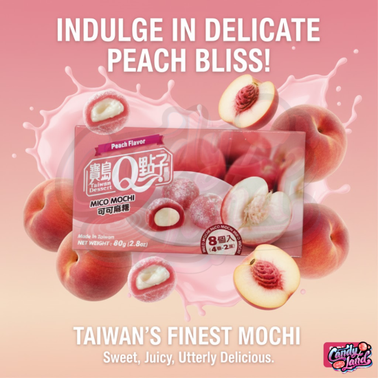 Q Brand Cacao Peach Mochi 80g TWN Q Brand Cacao Peach Mochi 80g TWN