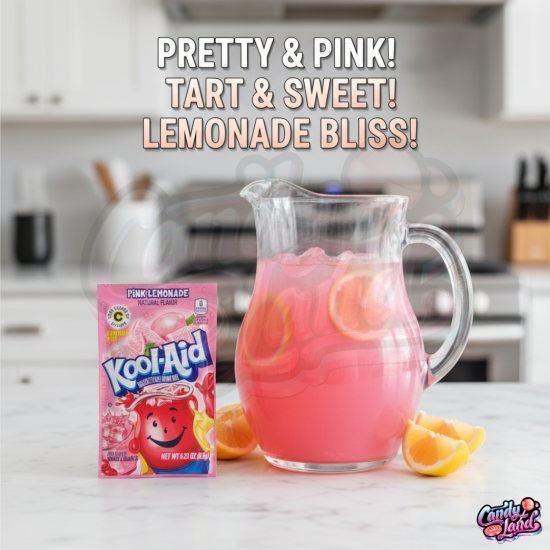Kool Aid Pink Lemonade - amestec de băutură cu gust de limonadă 6.5g
