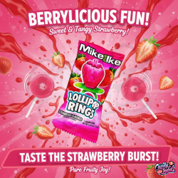 Mike and Ike Lollipop Rings Strawberry 12g