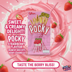 Pocky (JAPAN) Strawberry - sticksuri cu gust de căpșuni 43g