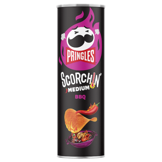 Pringles Scorchin BBQ - chipsuri cu gust de grătar 158g