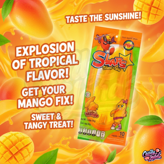 Pigui Slaps (MEXICO) Mango Lollipops bomboană din zahăr 100g -  TIK TOK TRENDS