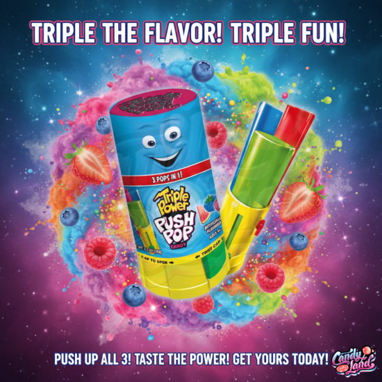 Bazooka Push Pop Triple Power 34g