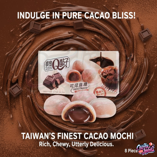 Q Brand Cacao Chocolate Mochi 80g TWN Q Brand Cacao Chocolate Mochi 80g TWN