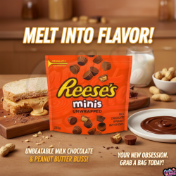 Reese's Minis Peanut Butter Cups Unwrapped - cu gust de unt de arahide 215g 