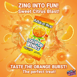 Mike and Ike Lollipop Rings Orange 12g