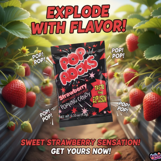 Pop Rocks Strawberry - bomboane explozive cu gust de căpșuni 9.5g