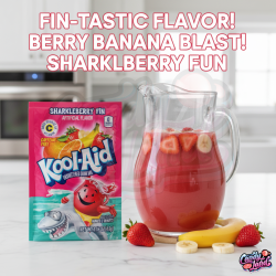 Kool Aid Sharkleberry Fin Sachet - amestec de băutură cu gust de fructe 4.6g