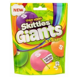 Skittles Giants Sours - bomboane cu gust de fructe acre 132g