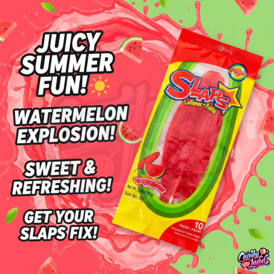 Pigui Slaps (MEXIC) Watermelon Lollipops 100g TIK TOK TRENDS