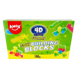 Amos 4D Gummy Sour Building Blocks 100g