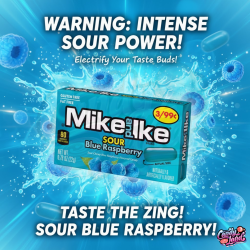 Mike and Ike Sour Blue Raspberry - bomboane cu zmeură 22g