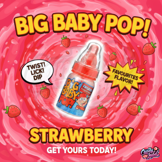 Bazooka Big Baby Pop! Strawberry 32g