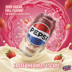 Pepsi (FĂRĂ ZAHĂR) Strawberry & Cream 330ml
