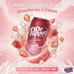 Dr. Pepper USA Strawberries & Cream - cu gust de căpșuni și frișcă 355ml