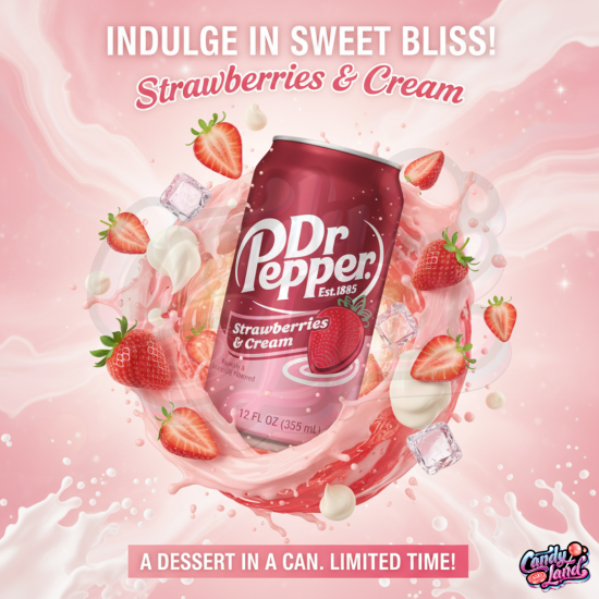 Dr. Pepper USA Strawberries & Cream - cu gust de căpșuni și frișcă 355ml