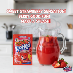 Kool Aid Strawberry Sachet - amestec de băutură cu gust de căpșuni 3.9g