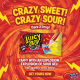 Bazooka Juicy Drop Raspberry Chews with Sour Strawberry Gel Pen - zmeură și căpșuni 67g