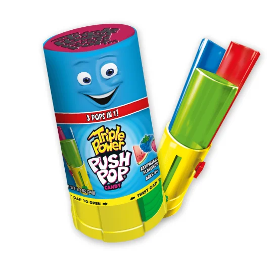 Bazooka Push Pop Triple Power 34g