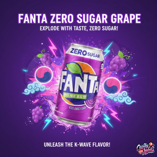 Fanta (COREEA DE SUD) Zero Grape - suc fara zahar cu gust de struguri 355ml