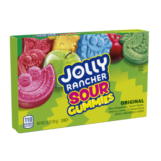 Jolly Rancher Gummies Sour Theatre Box - cu gust de fructe acrișoare 99g