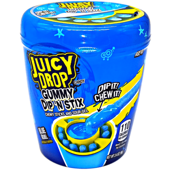 Bazooka Juicy Drop Gummy Dipperz Raspberry - zmeură albastră 96g