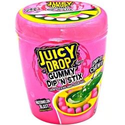 Bazooka Juicy Drop Gummy Dip 'N Stix Chewy Sticks and Sour Gel Watermelon Blast - watermelon 96g