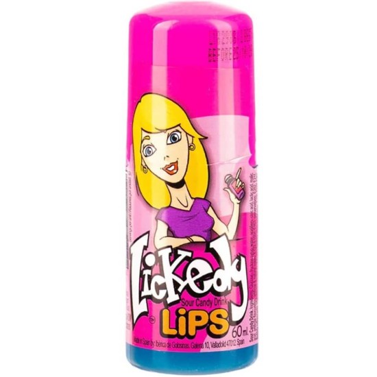 Brain Licker Lickedy Lips Sour Candy - bomboană lichidă cu gust de fructe acrișoare 0.06L