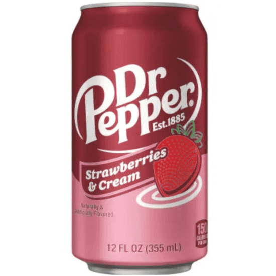 Dr. Pepper USA Strawberries & Cream - cu gust de căpșuni și frișcă 355ml