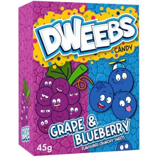 Dweebs Grape & Blueberry -  bomboane cu gust de struguri și mure 45g