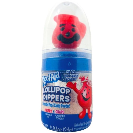 Kool Aid Lollipop Dippers Cherry Grape - bomboană cu gust de cireșe și struguri 24g