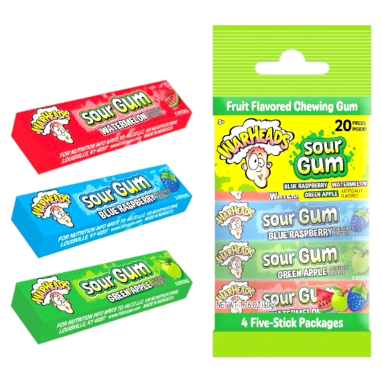 Warheads Sour Gum Pack-50g (Guma acra in 4 arome) 