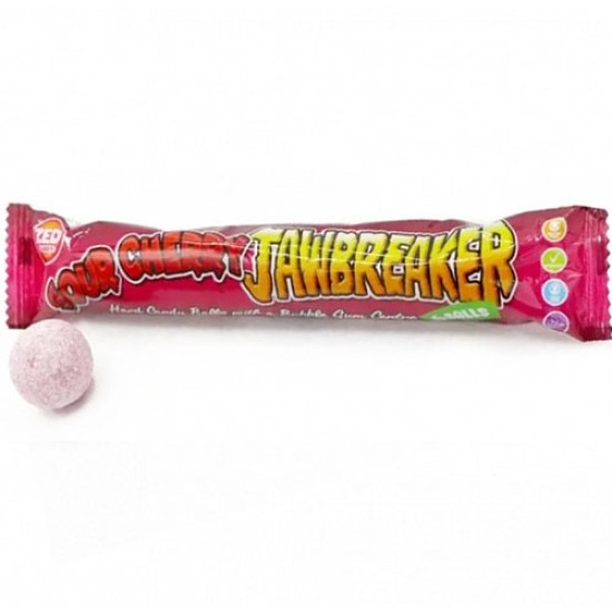 Zed Candy Jawbreaker Sour Cherry - gumă de mestecat cu gust de cireșe acre 50g