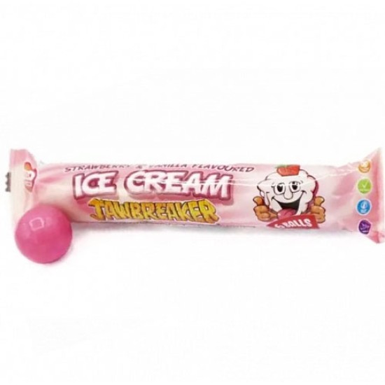 Zed Candy Jawbreaker Strawberry & Vanilla Ice Cream - gumă de mestecat cu gust de căpșune și înghețată de vanilie 50g