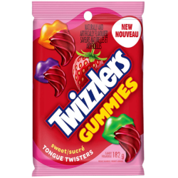 Twizzlers (CANADA) Gummies Tongue Twisters Sweet Strawberry 182g