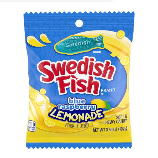 Swedish Fish Blue Raspberry Lemonade - cu gust de limonadă de zmeură albastră 102g