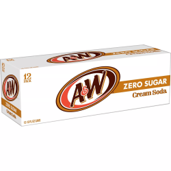 12pack - A&W ZERO Cream Soda Root Beer 355ml