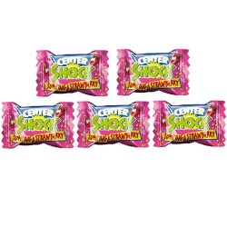 Chupa Chups Center Shock Jumping Strawberry Liquid Filled Sour Chewing Gum 4g - strawberry flavored (5 pieces)
