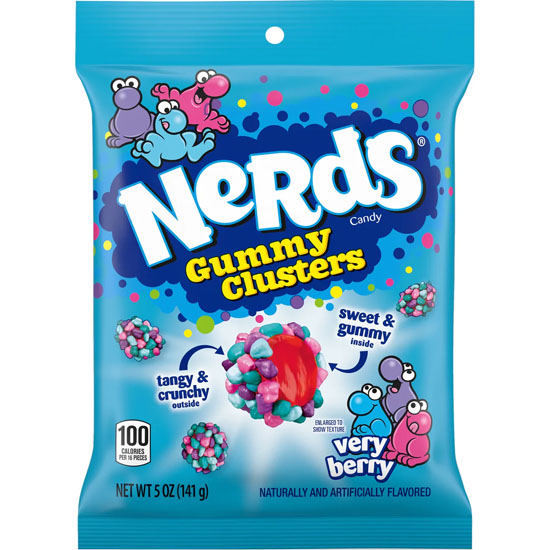 Wonka Nerds Gummy Clusters Very Berry Share Pouch - fructe de pădure 141g