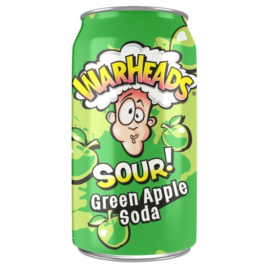 Warheads Sour! (USA) Green Apple Soda - mere verzi 330ml