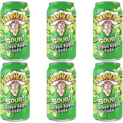 Warheads Sour! (USA) Green Apple Soda 355ml - 6pack