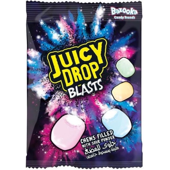 Bazooka Juicy Drop Blasts - bomboane cu gust de fructe 45g