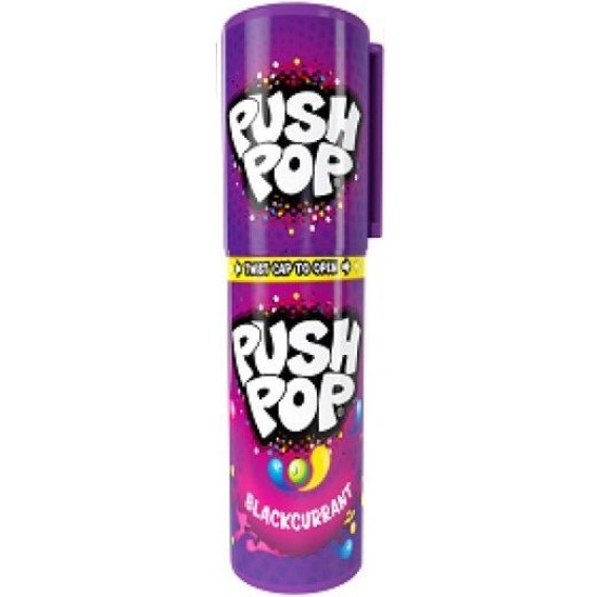 Bazooka Push Pop Blackcurrant - bomboană cu gust de coacăze negre 15g